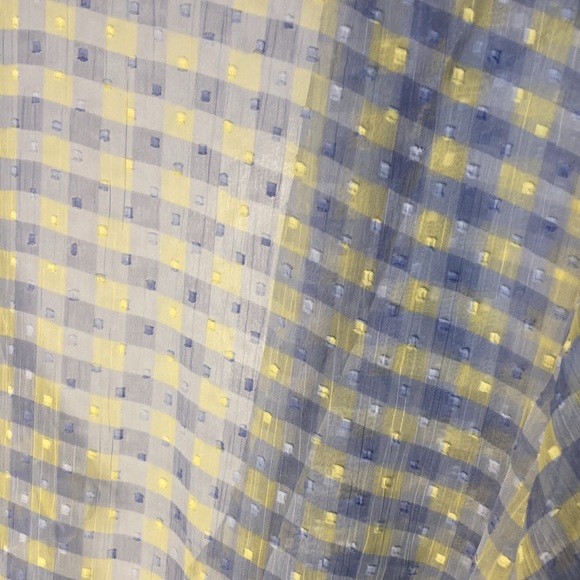 Free People Picnic Plaid, Tie front, Blue and Yellow Kimono, One Size - Picture 7 of 10